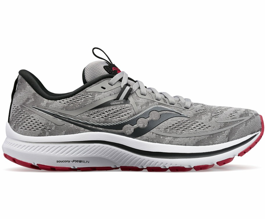 Footwear * | Saucony Men'S Omni 21 (20 Alloy/Garnet)