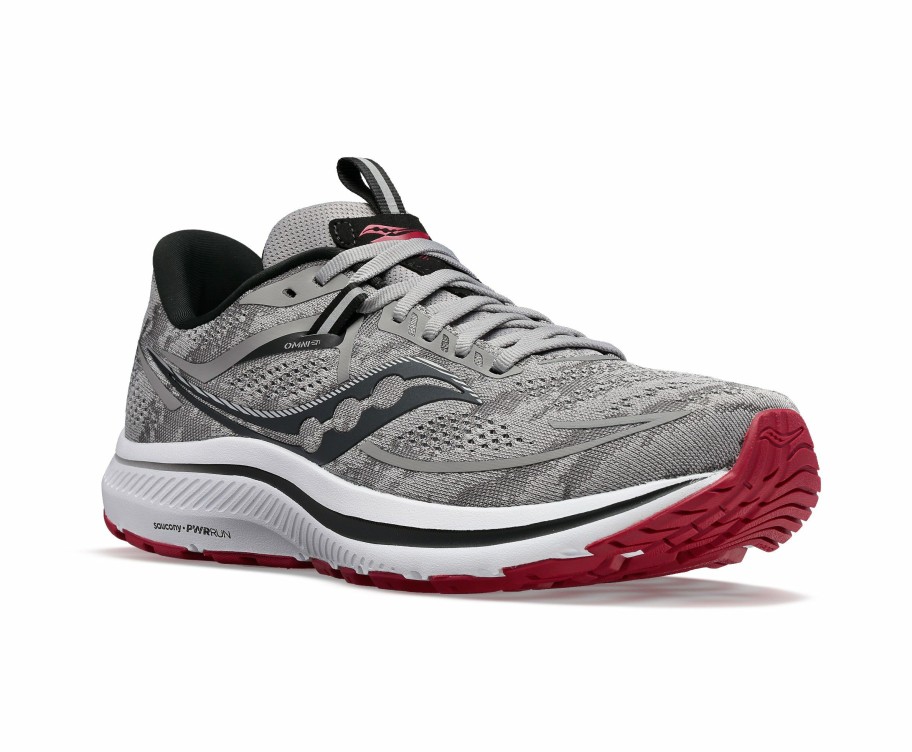 Footwear * | Saucony Men'S Omni 21 (20 Alloy/Garnet)