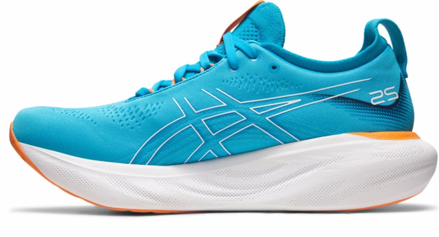 Footwear * | Asics Men'S Gel-Nimbus 25 (400 Island Blue/Sun Peach)