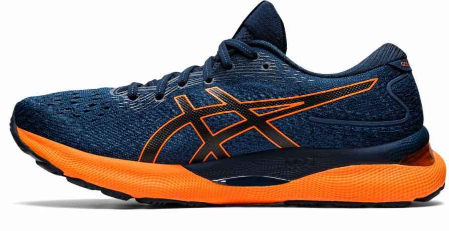 Footwear * | Asics Men'S Gel-Nimbus 24 (402 French Blue/Shocking Orange)