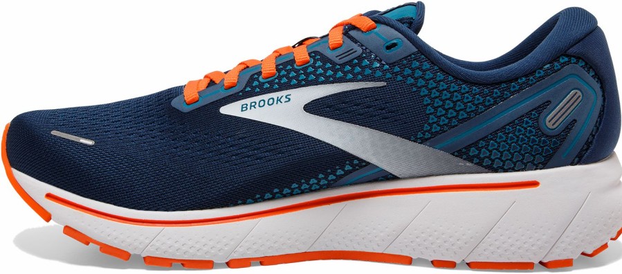 Footwear * | Brooks Men'S Ghost 14 (488 Titan/Teal/Flame)