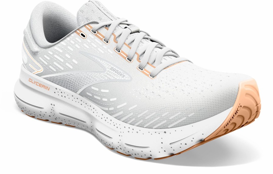 Footwear * | Brooks Women'S Glycerin 20 (133- White/Grey/Peach)