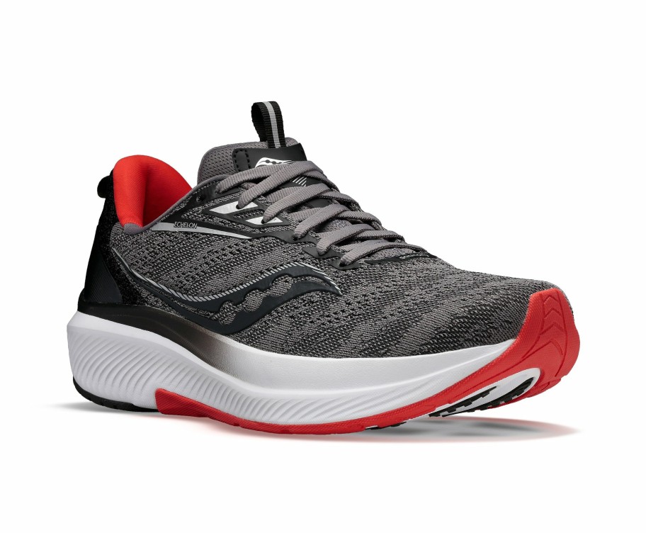 Footwear * | Saucony Men'S Echelon 9 (20 Charcoal/Red Sky)