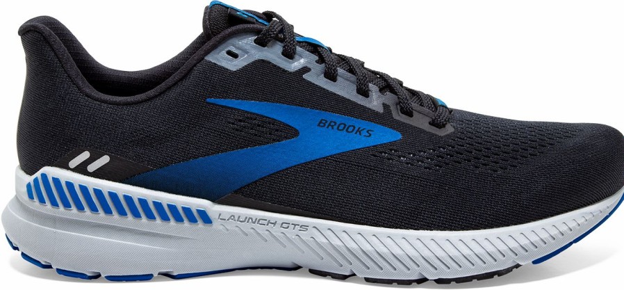 Footwear * | Brooks Men'S Launch Gts 8 (018 Black/Grey/Blue)