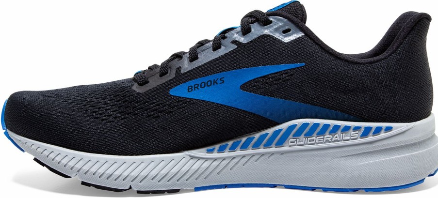 Footwear * | Brooks Men'S Launch Gts 8 (018 Black/Grey/Blue)