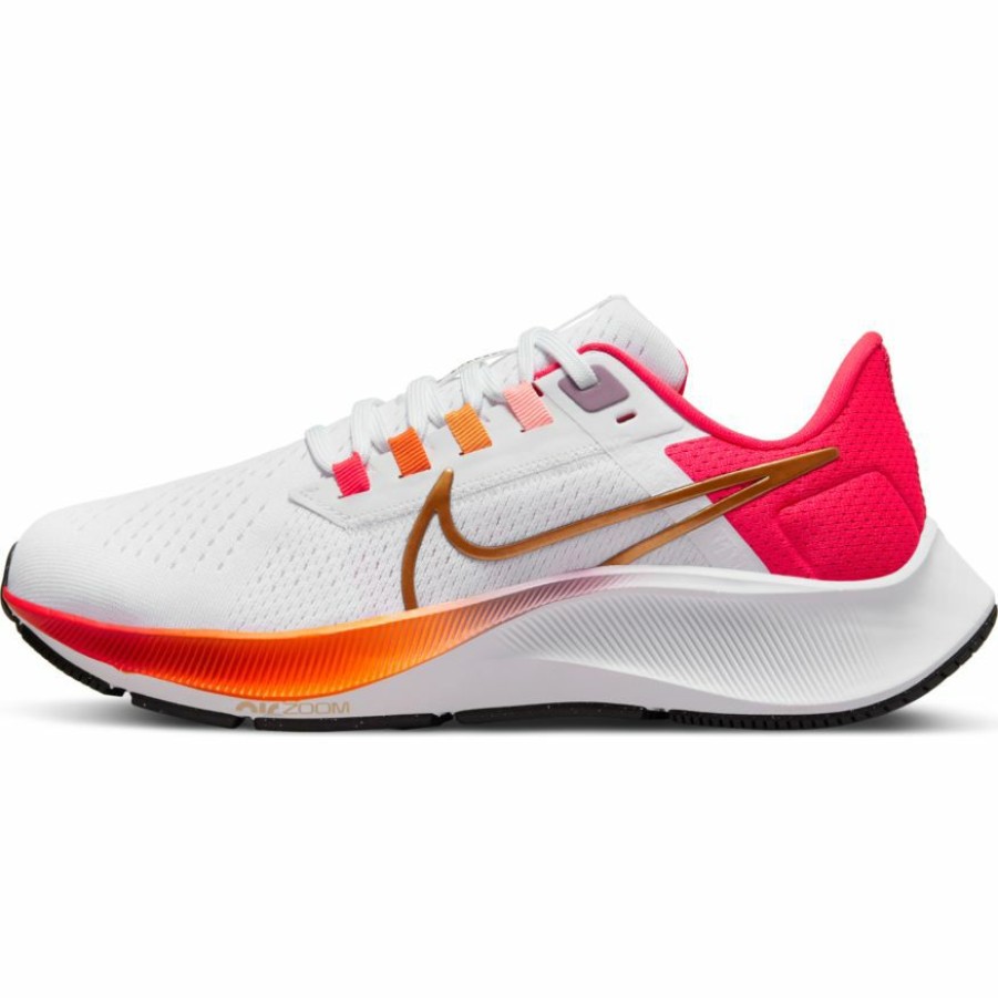 Footwear * | Nike Women'S Zoom Pegasus 38 (100 White/Metallic Gold/Siren Red)