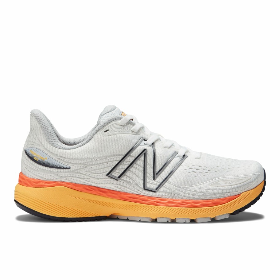 Footwear * | New Balance Men'S 860 V12 (A White/Vibrant Apricot/Vibrant Orange)