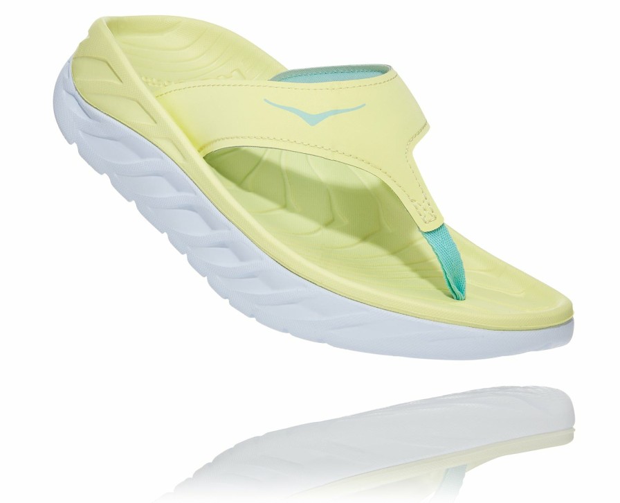 Footwear * | Hoka Women'S Ora Recovery Flip (Lgbt Luminary Green/Blue Tint)