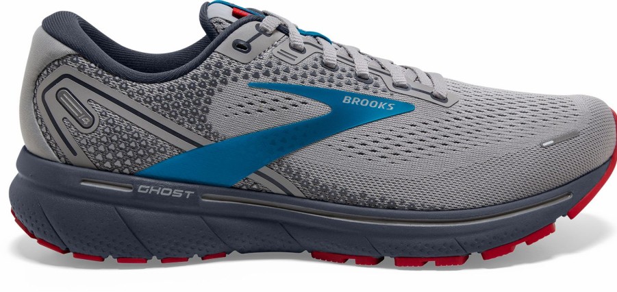 Footwear * | Brooks Men'S Ghost 14 (078 Grey/Blue/Red)