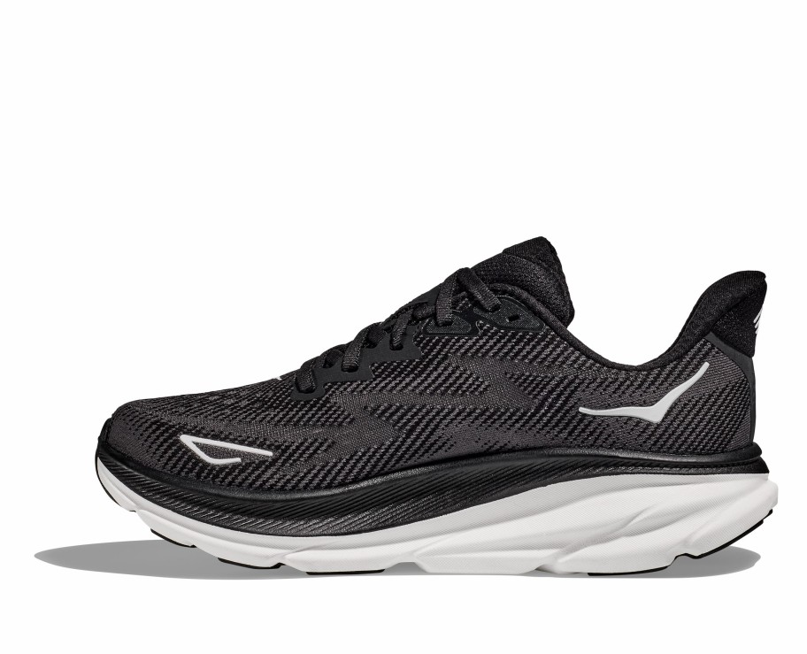 Footwear * | Hoka Women'S Clifton 9 Wide (Bwht Black/White)