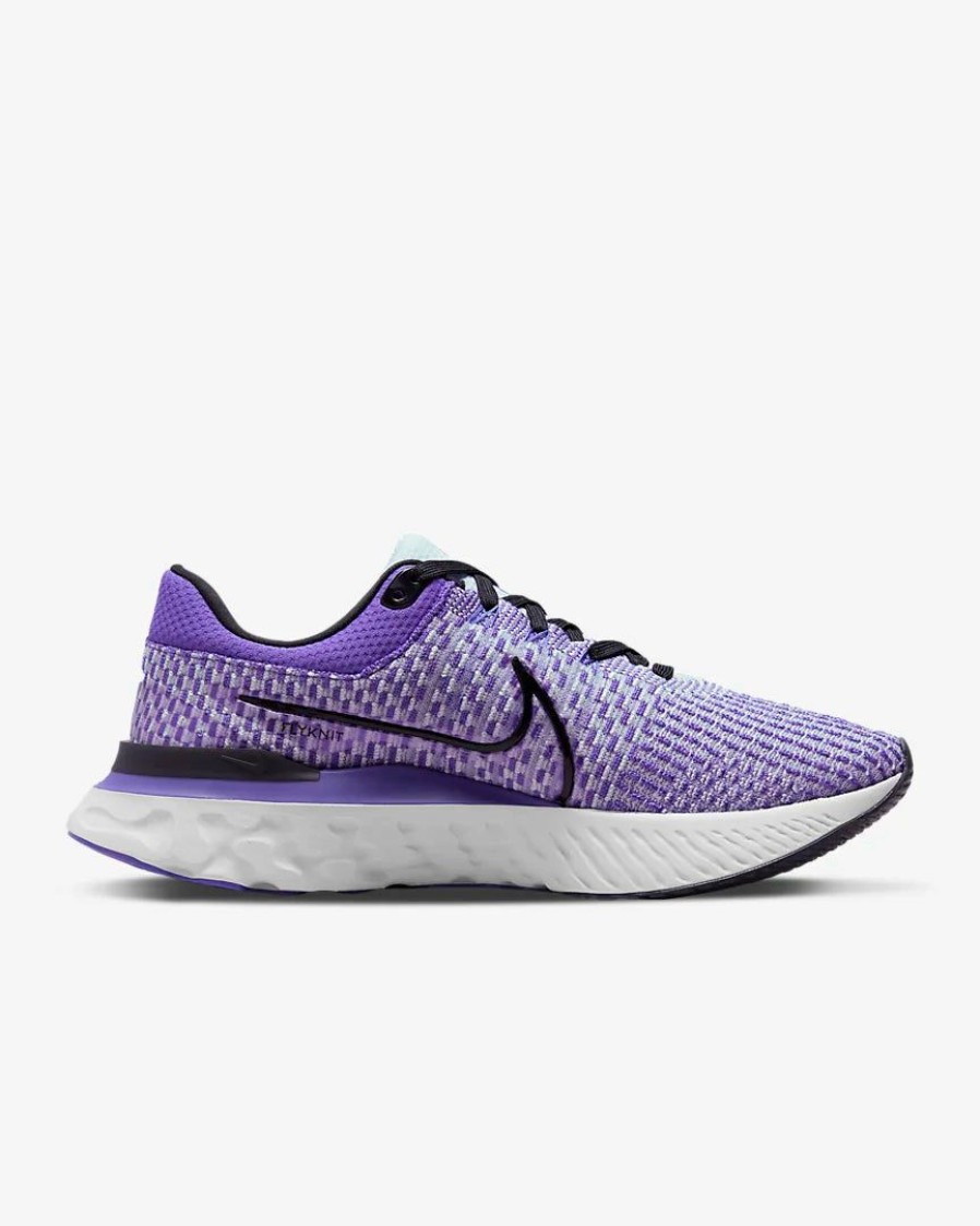 Footwear * | Nike Men'S React Infinity Run Flyknit 3 (043 Pure Platinum/Psychic Purple/Iris Whisper/Black)