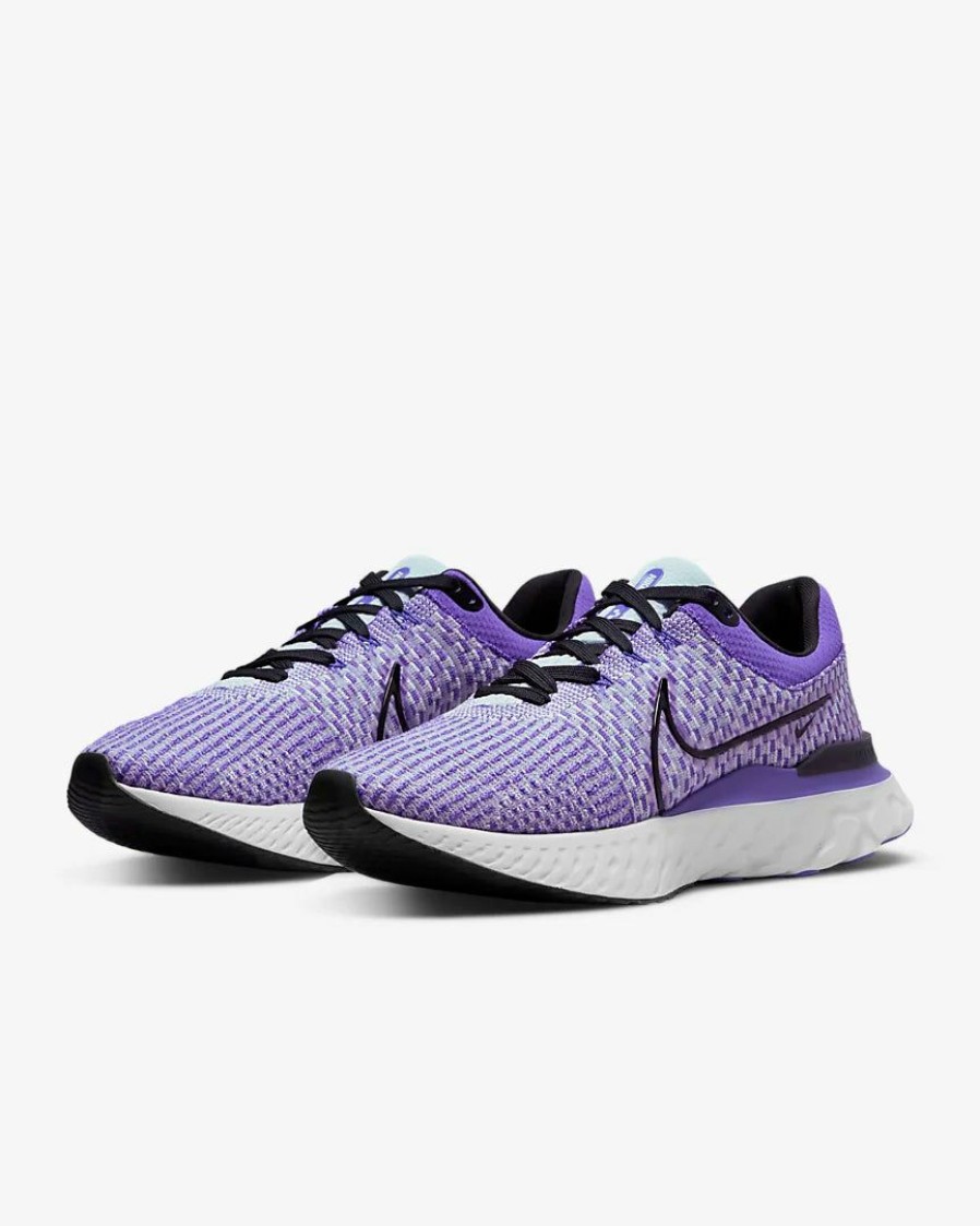 Footwear * | Nike Men'S React Infinity Run Flyknit 3 (043 Pure Platinum/Psychic Purple/Iris Whisper/Black)