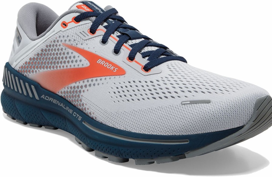 Footwear * | Brooks Men'S Adrenaline Gts 22 (004 Arctic/Red/Titan)