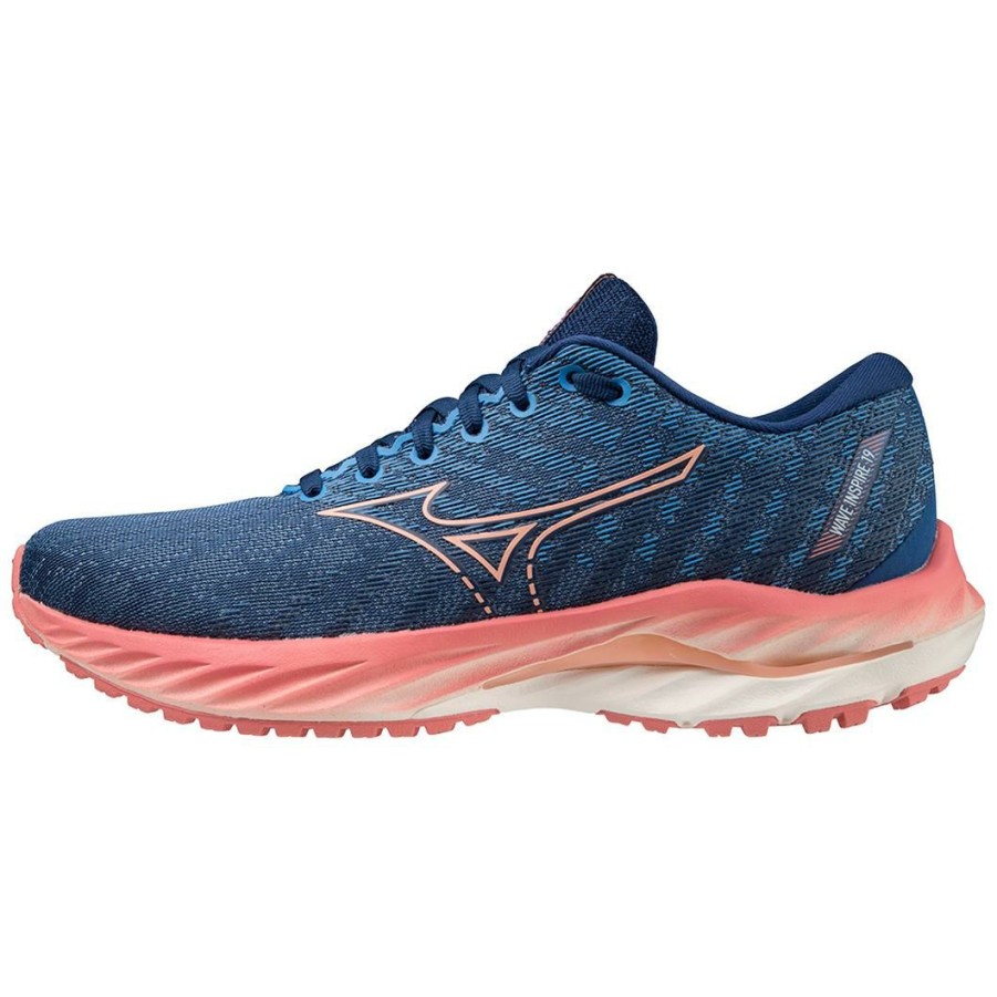 Footwear * | Mizuno Women'S Wave Inspire 19 (Bq22 Harbor Mist/White)