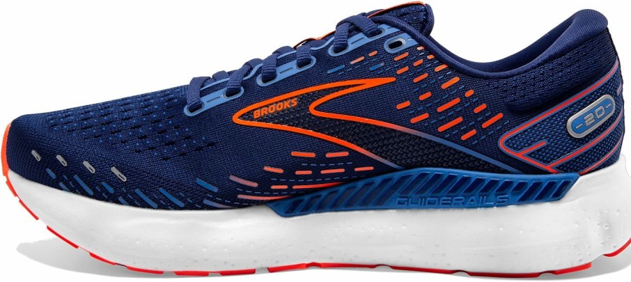 Footwear * | Brooks Men'S Glycerin Gts 20 (444 Blue Depth/Palace Blue/Orange)