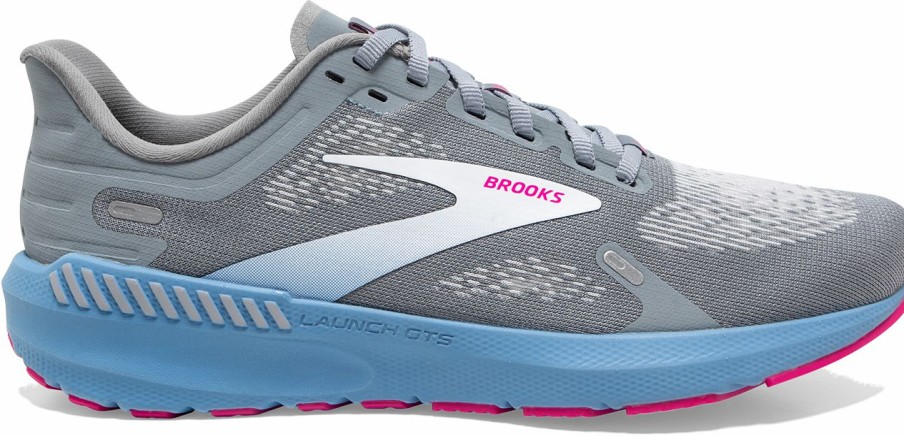 Footwear * | Brooks Women'S Launch Gts 9 (016 Grey/Blue/Pink)