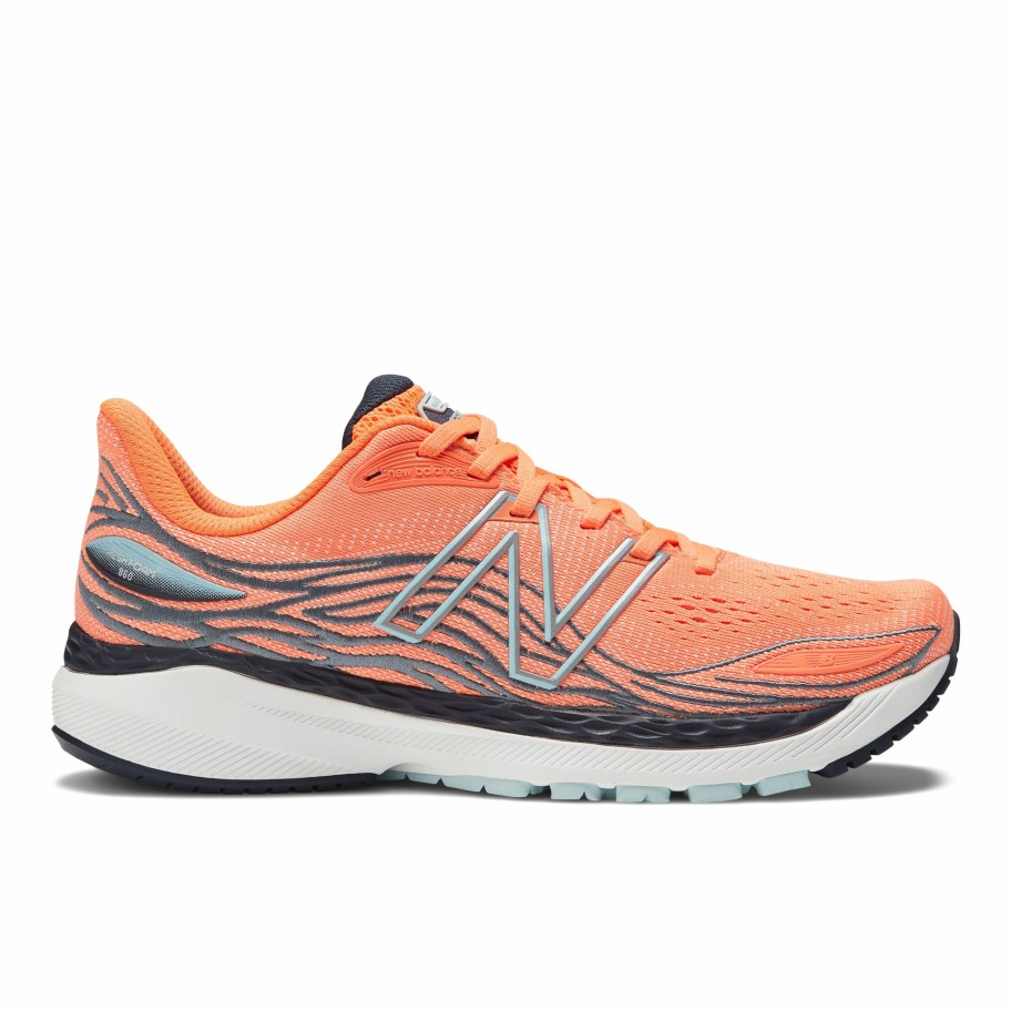 Footwear * | New Balance Men'S 860 V12 (C Vibrant Orange/Ocean Grey/Bleach Blue)