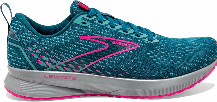 Footwear * | Brooks Women'S Levitate 5 (423 Blue/Porcelain/Pink)