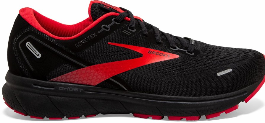 Footwear * | Brooks Men'S Ghost 14 Gtx (004 Black/Blackened Pearl/High Risk Red)