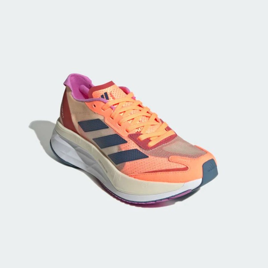 Footwear * | Adidas Women'S Adizero Boston 11 (Beam Orange/Wonder Steel/Bliss Orange)