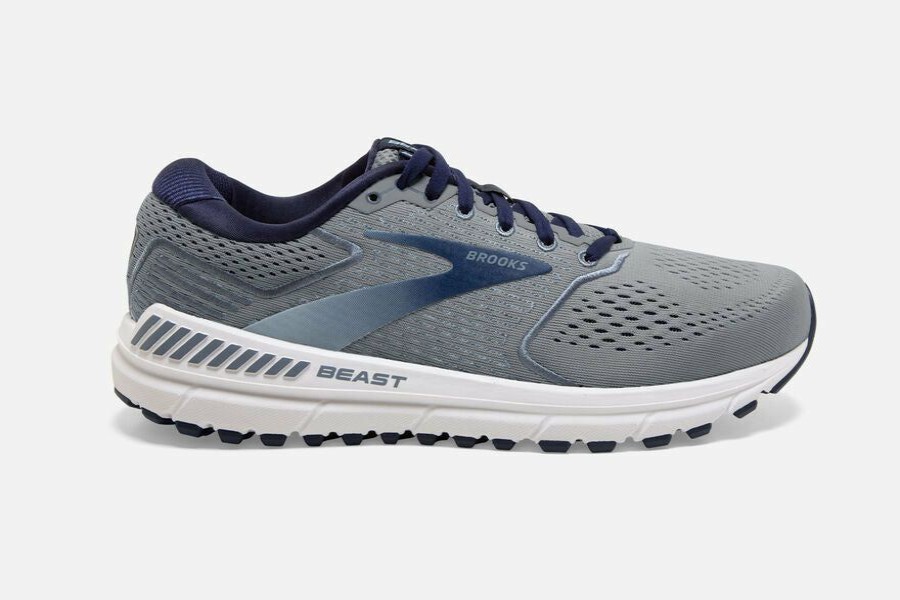 Footwear * | Brooks Men'S Beast '20 2E Wide (491 Blue/Grey/Peacoat)