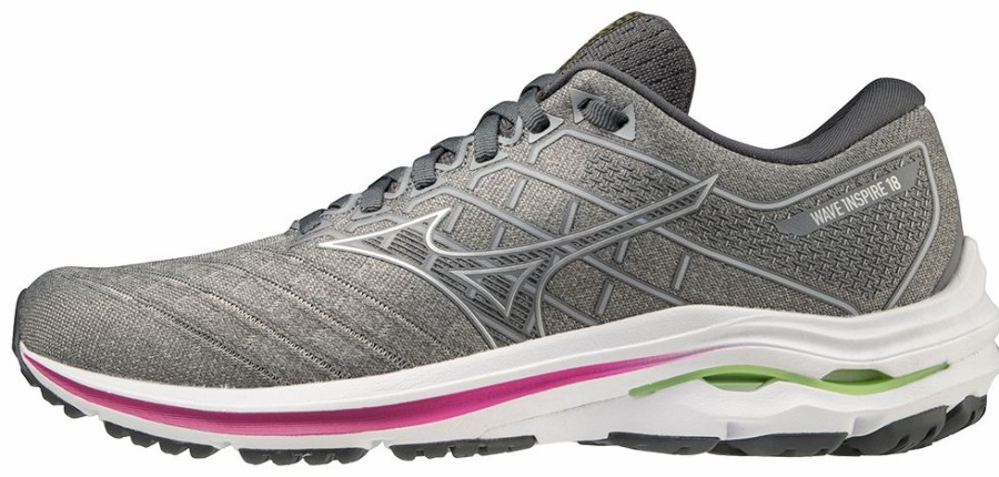 Footwear * | Mizuno Women'S Wave Inspire 18 (Ug73 Ultimate Grey/Silver)