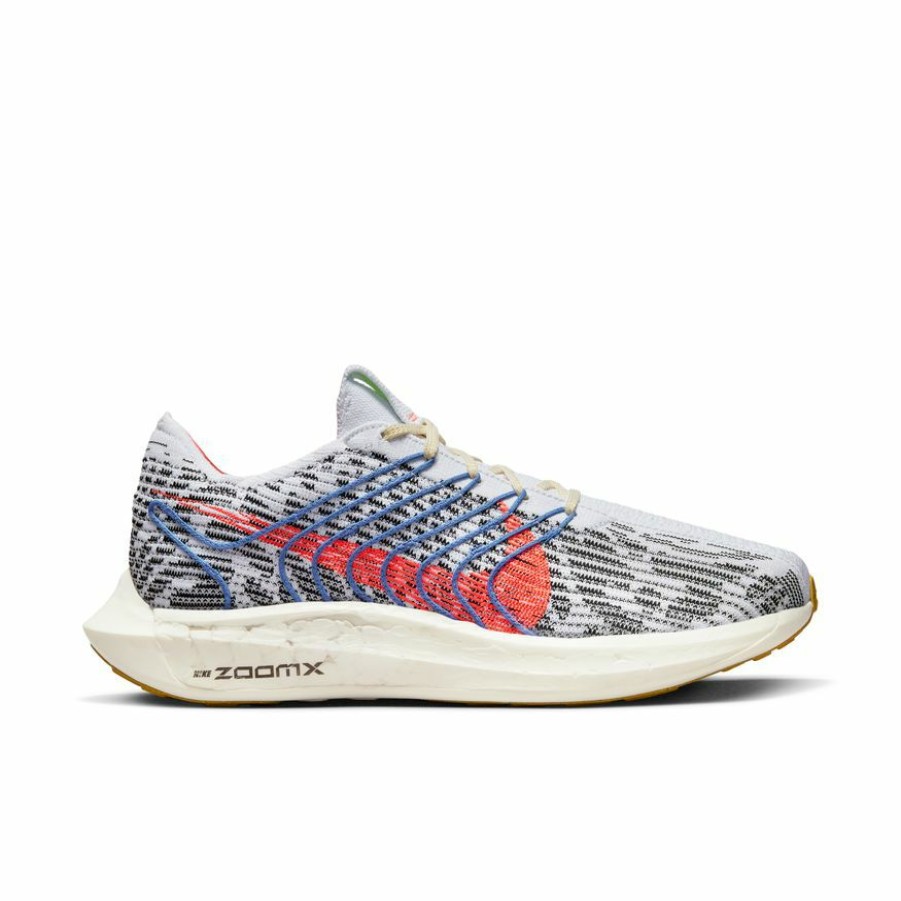 Footwear * | Nike Men'S Pegasus Turbo Flyknit Next Nature (002 Pure Platinum/Bright Crimson/Black)