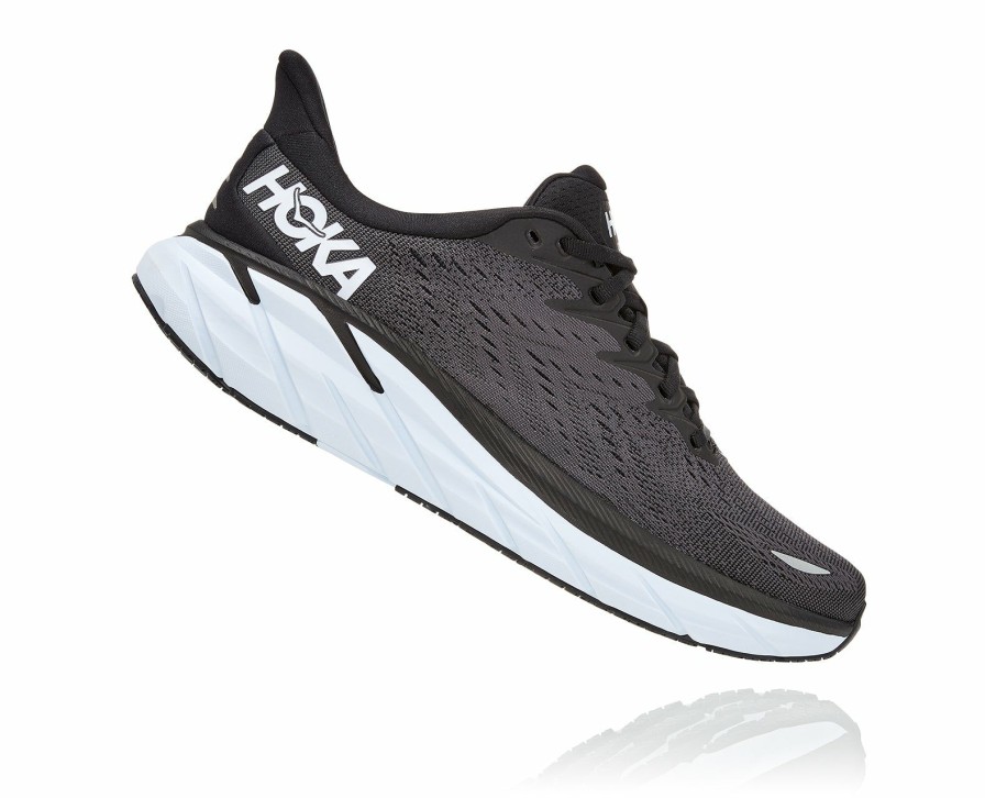 Footwear * | Hoka Men'S Clifton 8 (Bwht Black/White)