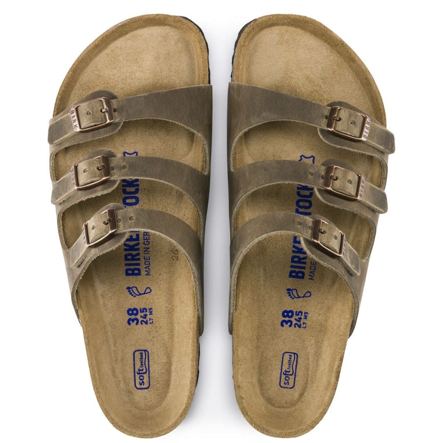 Sandals * | Women'S Birkenstock Florida Soft Footbed Tobacco Oiled Leather Birk-1011432