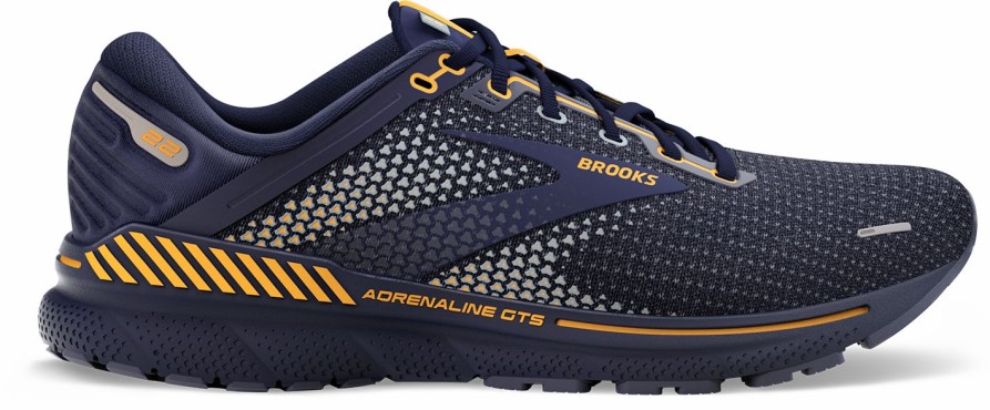 Footwear * | Brooks Men'S Adrenaline Gts 22 (438 Peacoat/Grey/Sunflower)