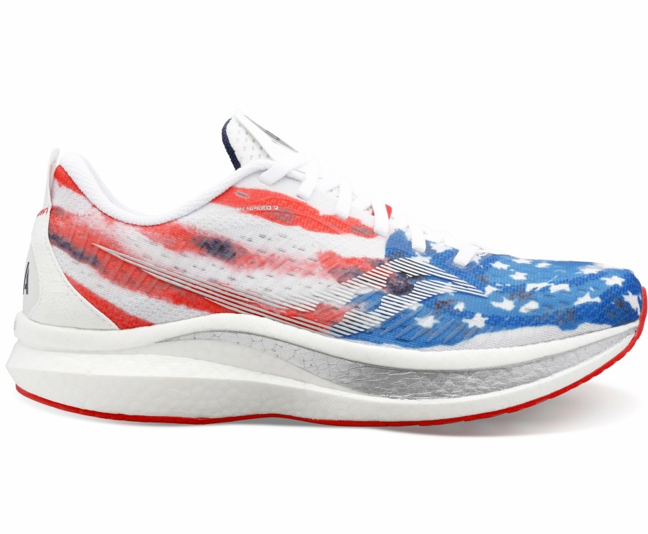 Footwear * | Saucony Women'S Endorphin Speed 2 (76 Red/White/Blue)