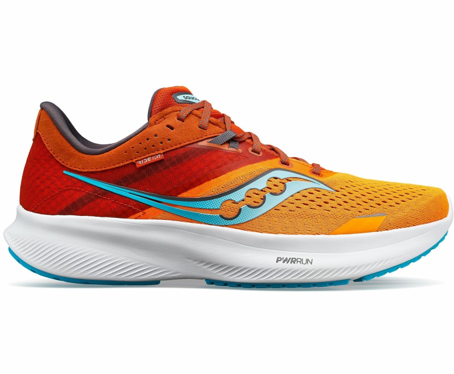 Footwear * | Saucony Men'S Ride 16 (25 Marigold/Lava)