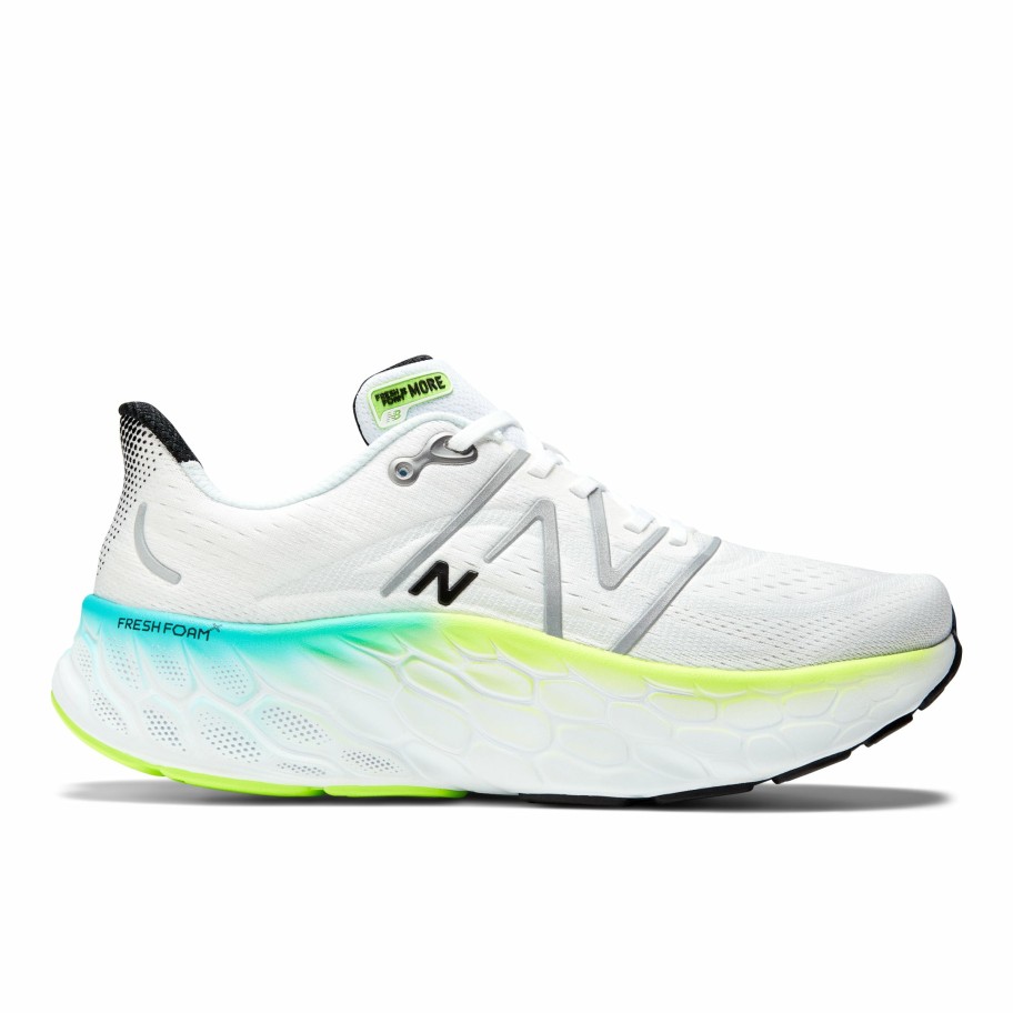 Footwear * | New Balance Men'S Fresh Foam More V4 (Wt White/Electric Teal)