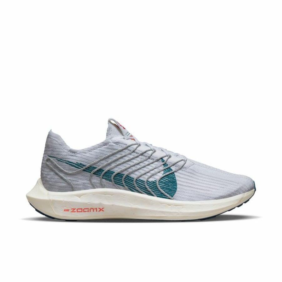 Footwear * | Nike Men'S Pegasus Turbo Flyknit Next Nature (004 Pure Platinum/Bright Spruce/White)