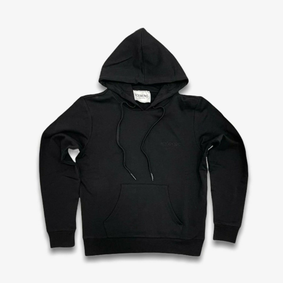 Iceberg * | Iceberg Script Hoodie Black