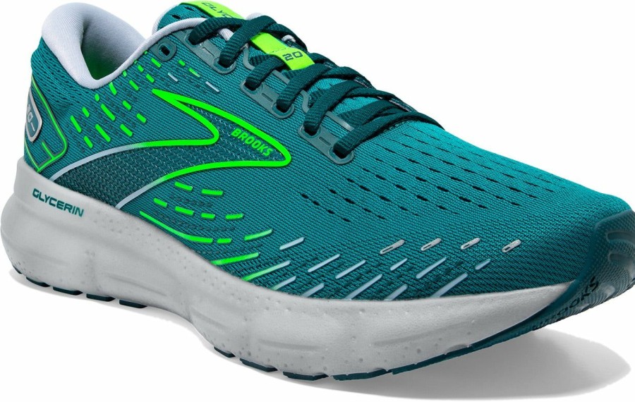 Footwear * | Brooks Men'S Glycerin 20 (386 Kayaking/Heron/Green Gecko)