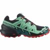 Footwear * | Salomon Women'S Speedcross 6 (Black/Biscay Green/Fiery Red)