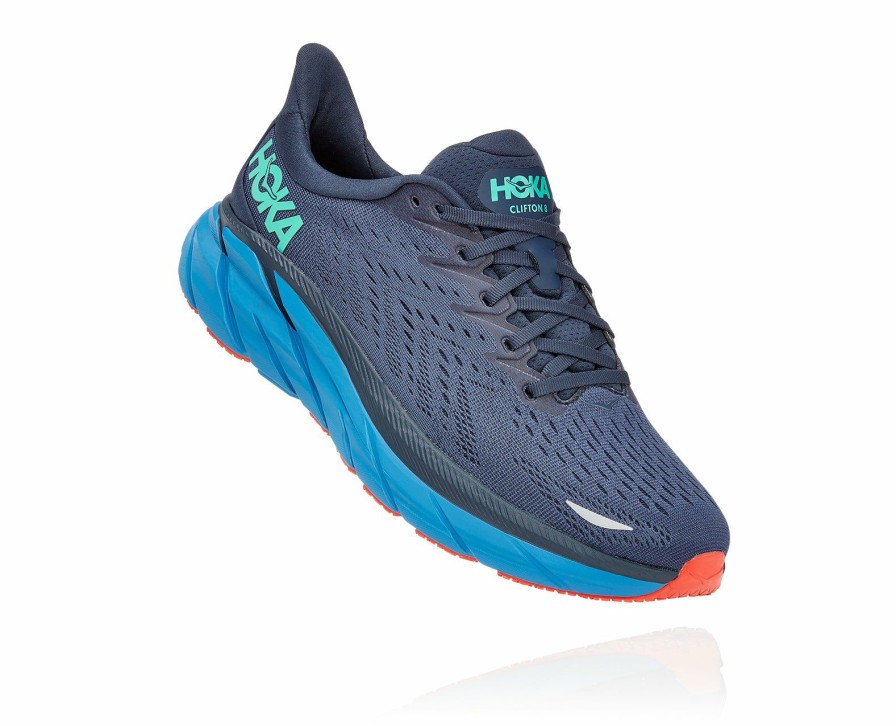 Footwear * | Hoka Men'S Clifton 8 (Osvb Outer Space/Vallarta Blue)