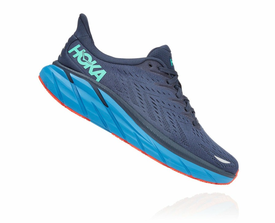 Footwear * | Hoka Men'S Clifton 8 (Osvb Outer Space/Vallarta Blue)