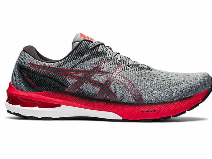 Footwear * | Asics Men'S Gt-2000 10 (020 Mid Grey/Electric Red)