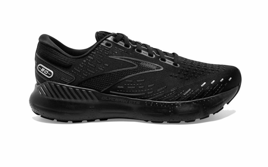 Footwear * | Brooks Men'S Glycerin Gts 20 (020 Black/Black/Ebony)