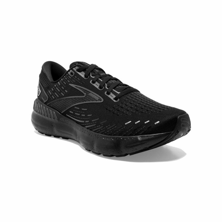 Footwear * | Brooks Men'S Glycerin Gts 20 (020 Black/Black/Ebony)