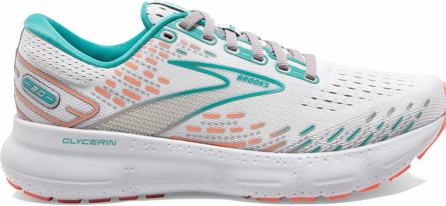 Footwear * | Brooks Women'S Glycerin 20 (061 Oyster/Latigo Bay/Coral)