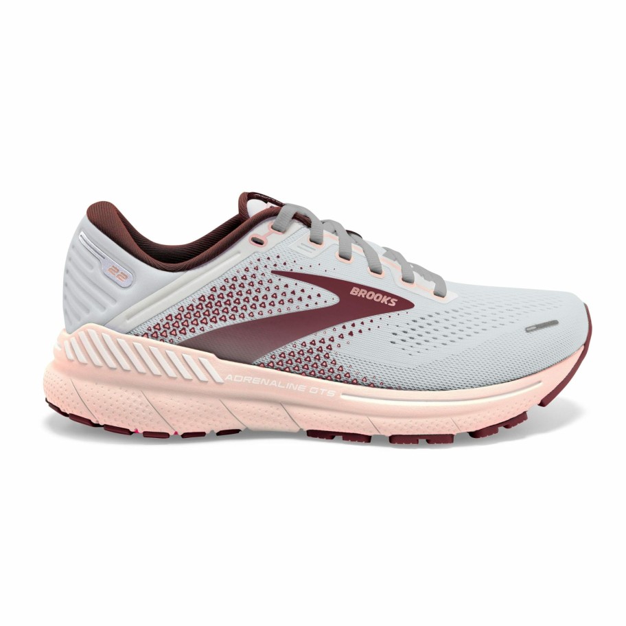 Footwear * | Brooks Women'S Adrenaline Gts 22 (078 Grey/Rose/Tawny Port)