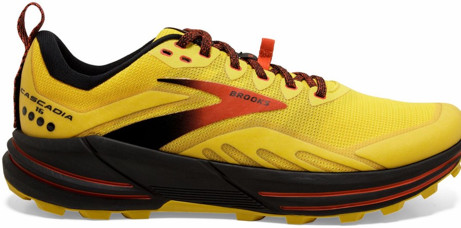 Footwear * | Brooks Men'S Cascadia 16 (745 Yellow/Black/Grenadine)