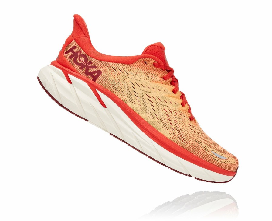 Footwear * | Hoka Men'S Clifton 8 (Fbor Fiesta/Blazing Orange)