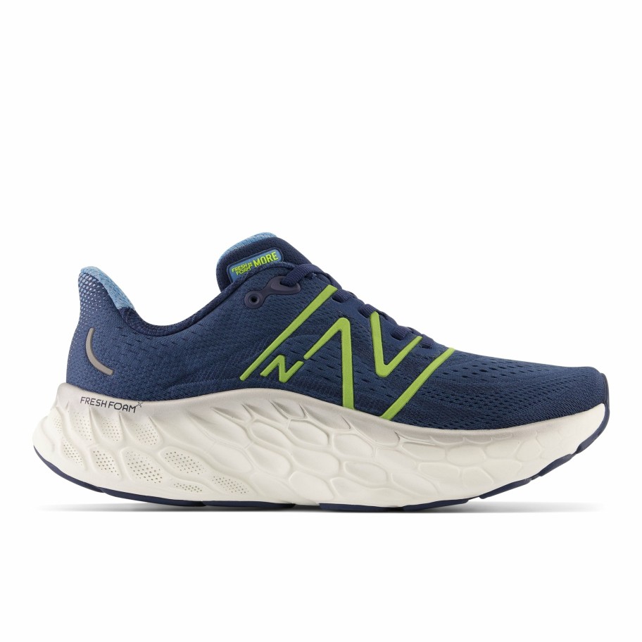 Footwear * | New Balance Men'S Fresh Foam More V4 (Cn Nb Navy/Cosmic Pineapple/Heritage Blue)