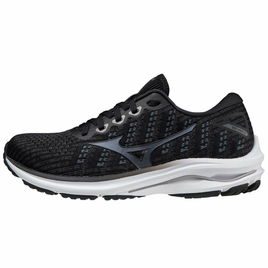 Footwear * | Mizuno Women'S Wave Rider 25 Waveknit (90Nx Black-Onyx)