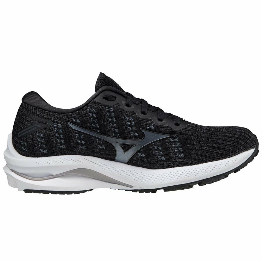 Footwear * | Mizuno Women'S Wave Rider 25 Waveknit (90Nx Black-Onyx)