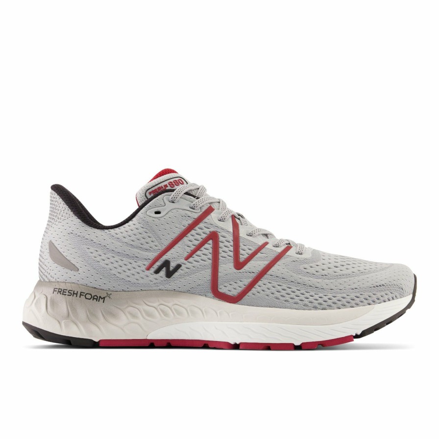 Footwear * | New Balance Men'S Fresh Foam X 880 V13 (G Aluminum Grey/Crimson/Black)